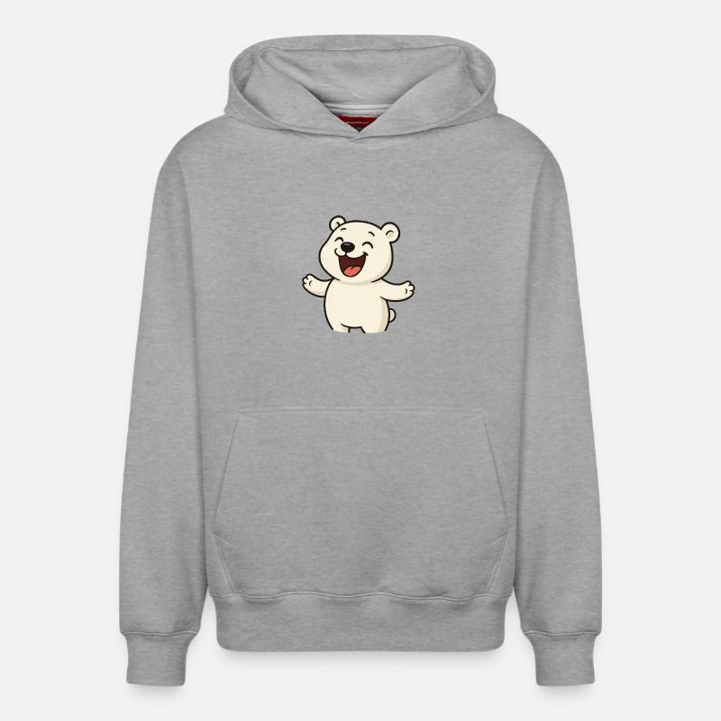 Lachender_Eisbaer - Relaxed Unisex Organic Hoodie – von SPREAD - Grau meliert