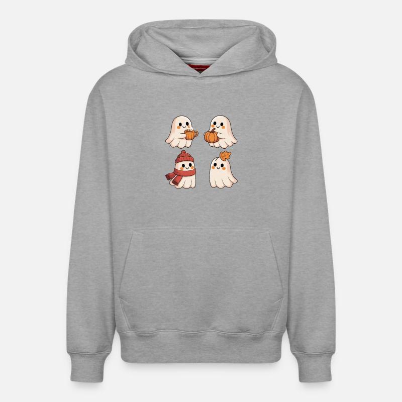 Fantômes d'automne chaleureux - Sweat à capuche unisexe décontracté en coton biologique – de SPREAD - gris chiné