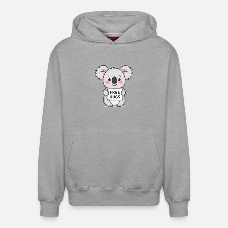 Câlins gratuits mignons Koala - Sweat à capuche unisexe décontracté en coton biologique – de SPREAD - gris chiné