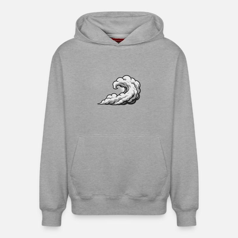 Tourbillon Nuage Cyclone Graphique - Sweat à capuche unisexe décontracté en coton biologique – de SPREAD - gris chiné