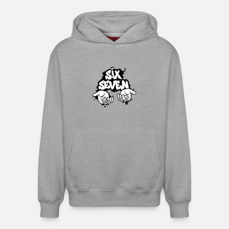 Six Seven Graffiti - Sweat à capuche unisexe décontracté en coton biologique – de SPREAD - gris chiné
