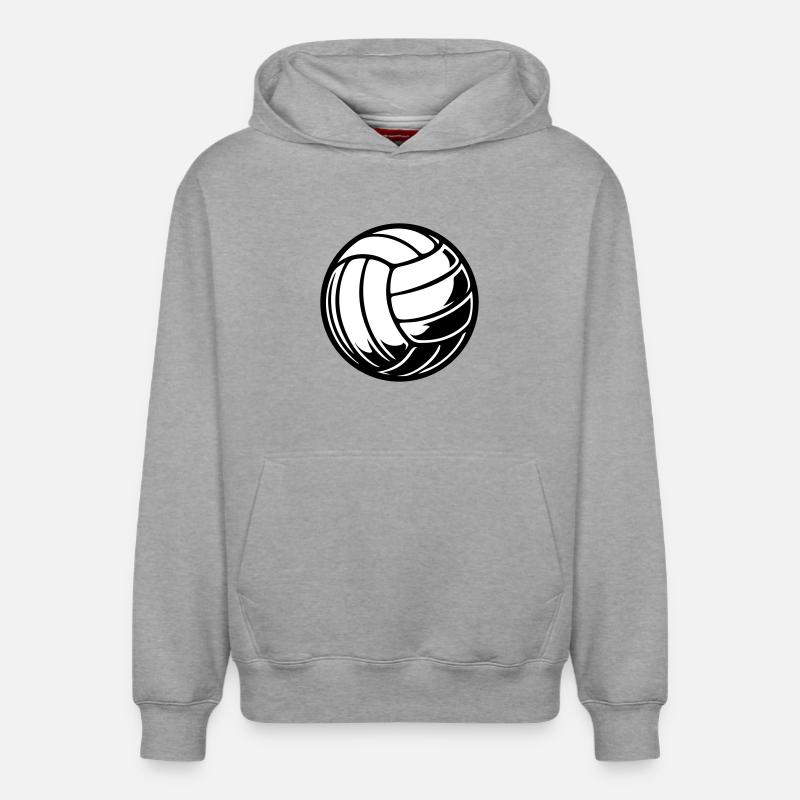 Ballon de volley-ball - Sweat à capuche unisexe décontracté en coton biologique – de SPREAD - gris chiné