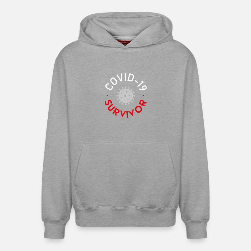 Covid-19 Survivor - Sweat à capuche unisexe décontracté en coton biologique – de SPREAD - gris chiné