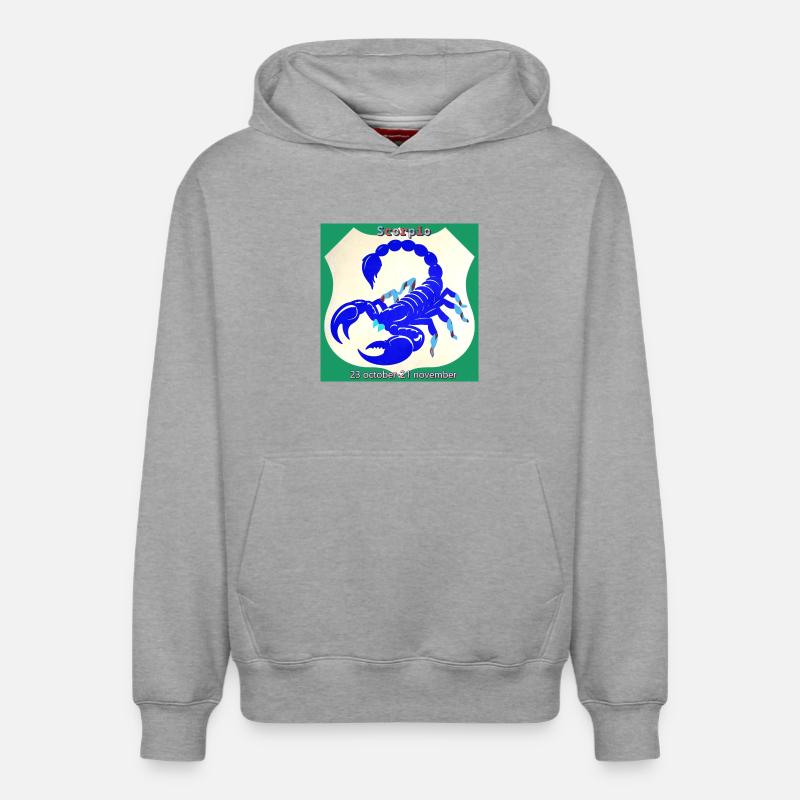 scorpion - Sweat à capuche unisexe décontracté en coton biologique – de SPREAD - gris chiné