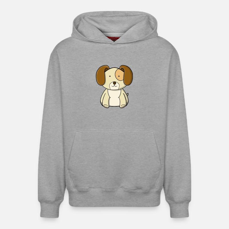 chiot mignon - Sweat à capuche unisexe décontracté en coton biologique – de SPREAD - gris chiné