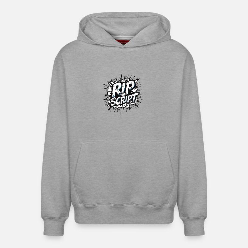 Rip the Script Burst - Sweat à capuche unisexe décontracté en coton biologique – de SPREAD - gris chiné