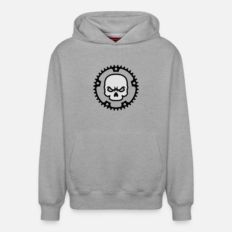 Crâne de cyclisme - Sweat à capuche unisexe décontracté en coton biologique – de SPREAD - gris chiné