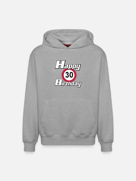 30.Birthday , Happy Birthday 30 (25) - Relaxed Unisex Organic Hoodie – by SPREAD - heather grey