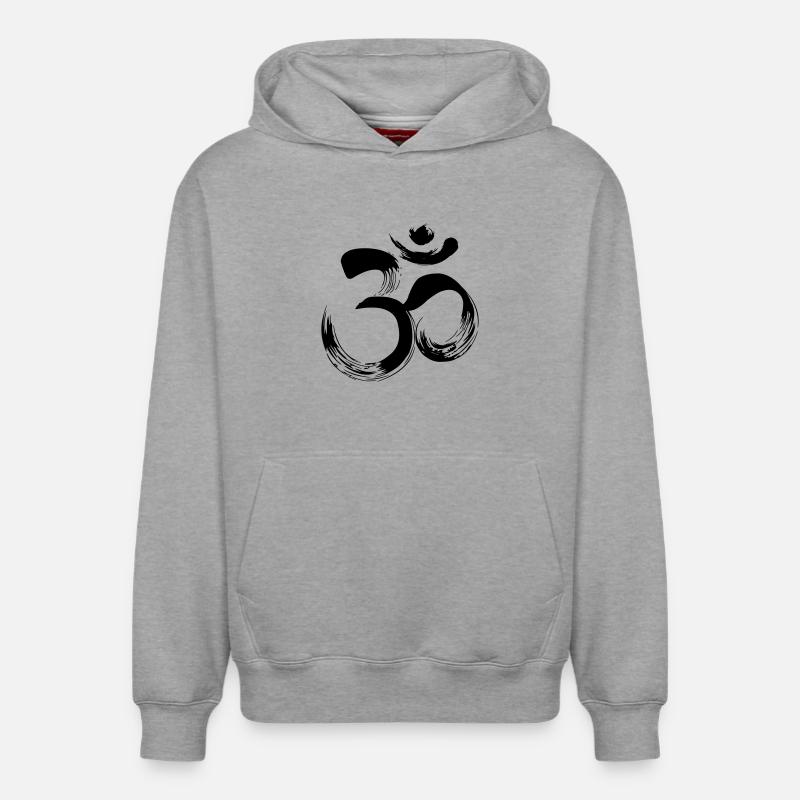 Yoga OM sanskrit - Sweat à capuche unisexe décontracté en coton biologique – de SPREAD - gris chiné