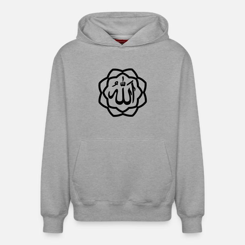 Logo d’Allah - Sweat à capuche unisexe décontracté en coton biologique – de SPREAD - gris chiné