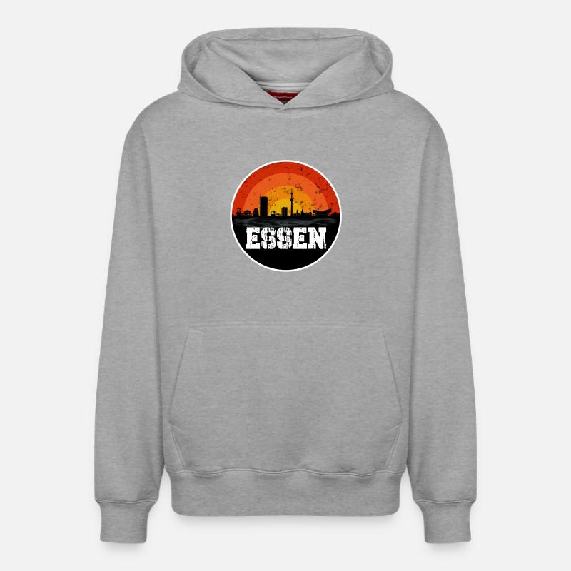 Alimentation Skyline - Sweat à capuche unisexe décontracté en coton biologique – de SPREAD - gris chiné
