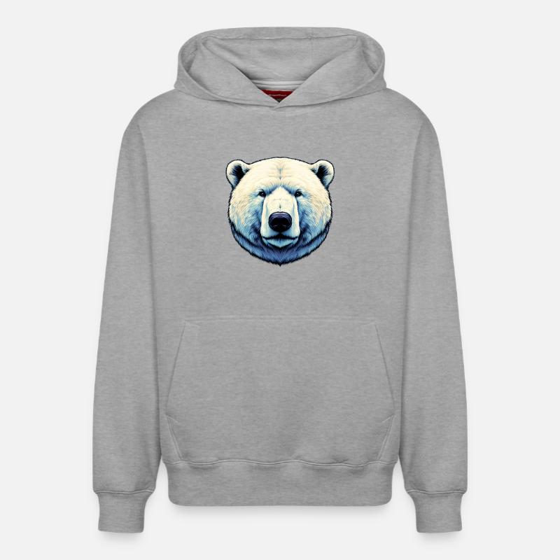 Ours polaire blanc - Sweat à capuche unisexe décontracté en coton biologique – de SPREAD - gris chiné