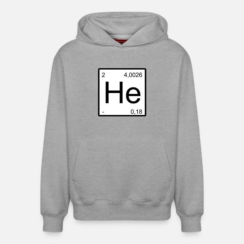 Helium Minimal Element Design - Relaxed Unisex Organic Hoodie – von SPREAD - Grau meliert