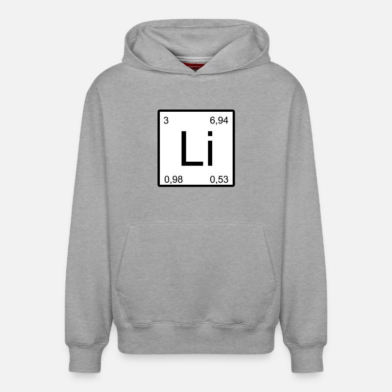 Lithium Minimal-Element Design - Relaxed Unisex Organic Hoodie – von SPREAD - Grau meliert