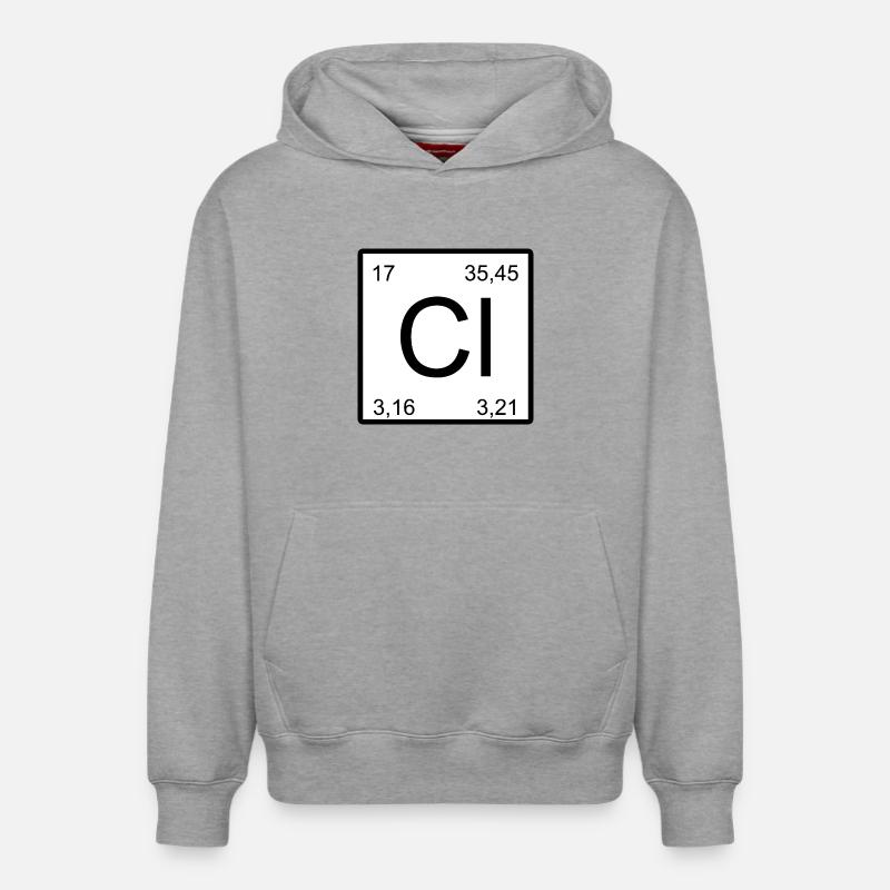 Chlor Quadrat Element Design - Relaxed Unisex Organic Hoodie – von SPREAD - Grau meliert