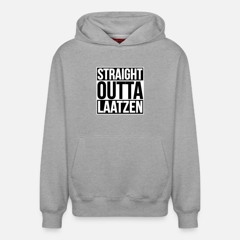 Straight Outta Laatzen - Sweat à capuche unisexe décontracté en coton biologique – de SPREAD - gris chiné