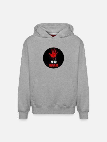 No War - Sweat à capuche unisexe décontracté en coton biologique – de SPREAD - gris chiné