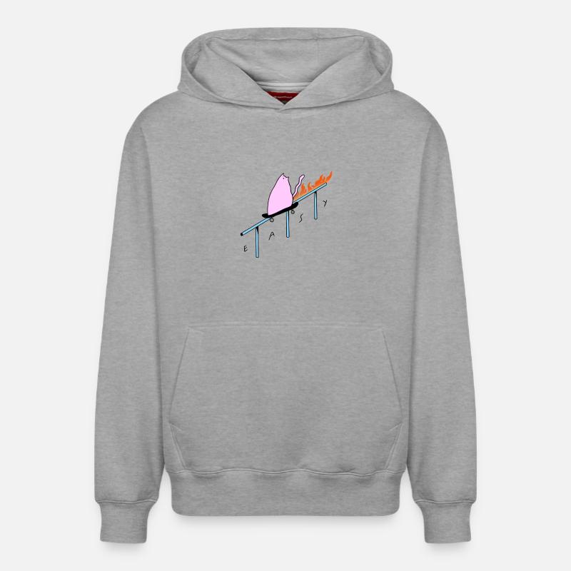 Easy_Cat - Sweat à capuche unisexe décontracté en coton biologique – de SPREAD - gris chiné