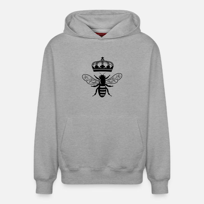 Queen bee with crown - Relaxed Unisex Organic Hoodie – by SPREAD - heather grey