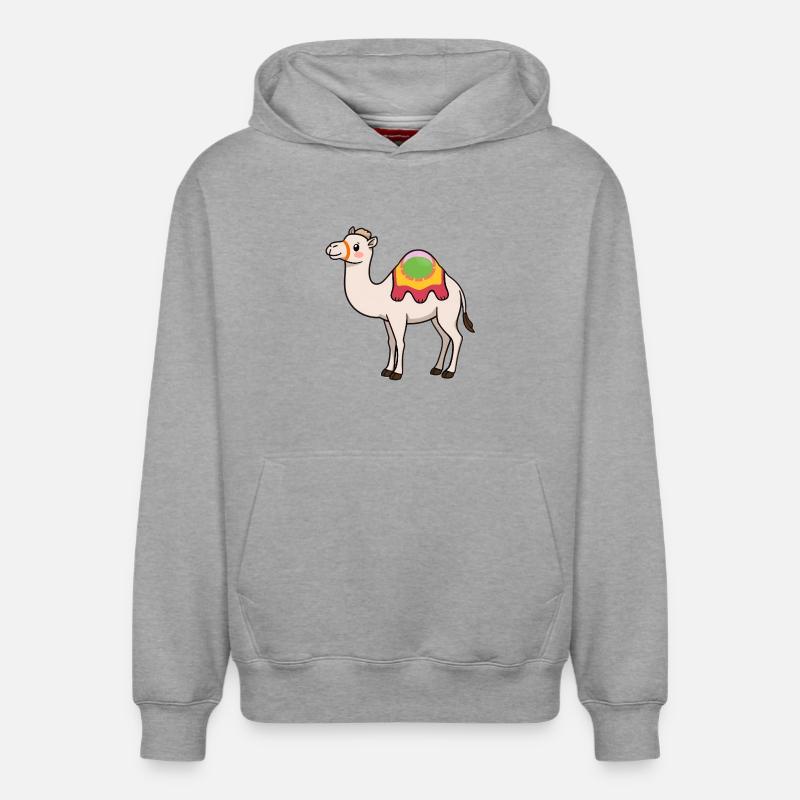 Dromadaire - Sweat à capuche unisexe décontracté en coton biologique – de SPREAD - gris chiné