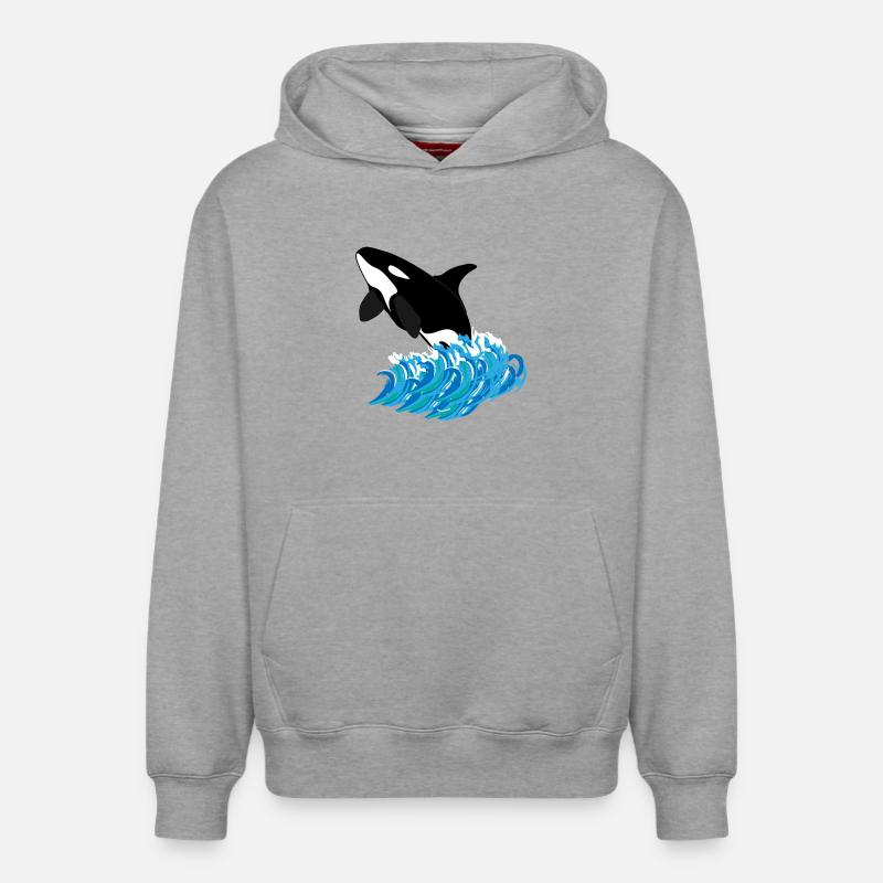 Imprimé d’orque - Sweat à capuche unisexe décontracté en coton biologique – de SPREAD - gris chiné