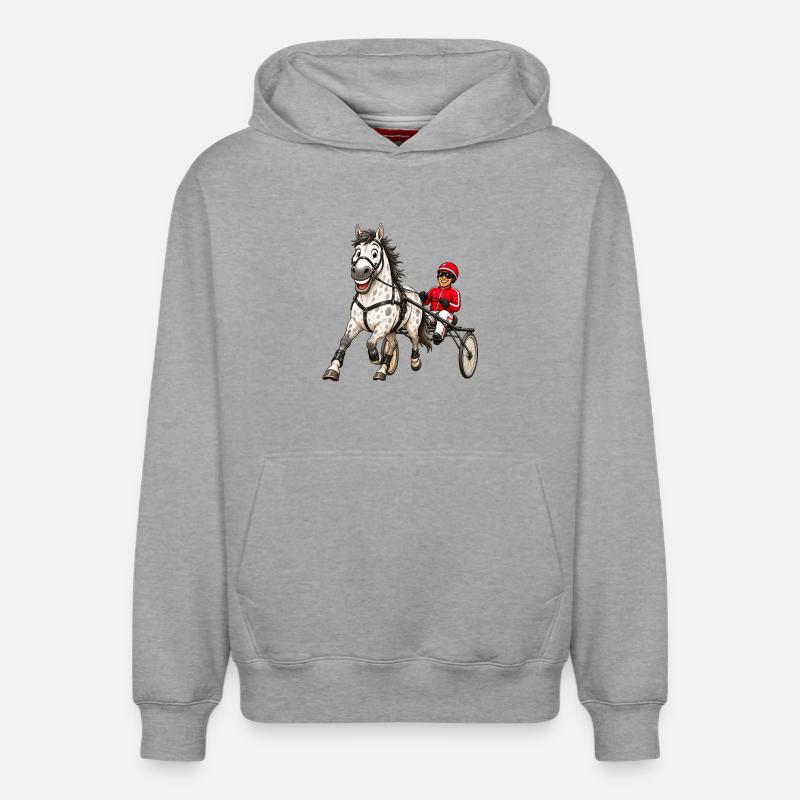 Trotter drôle - Sweat à capuche unisexe décontracté en coton biologique – de SPREAD - gris chiné