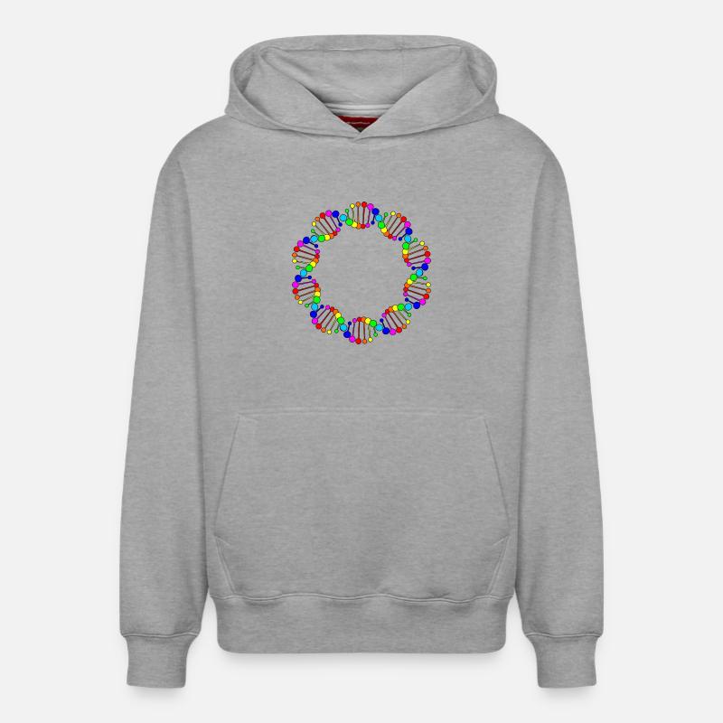 ADN ADN arc-en-ciel - Sweat à capuche unisexe décontracté en coton biologique – de SPREAD - gris chiné