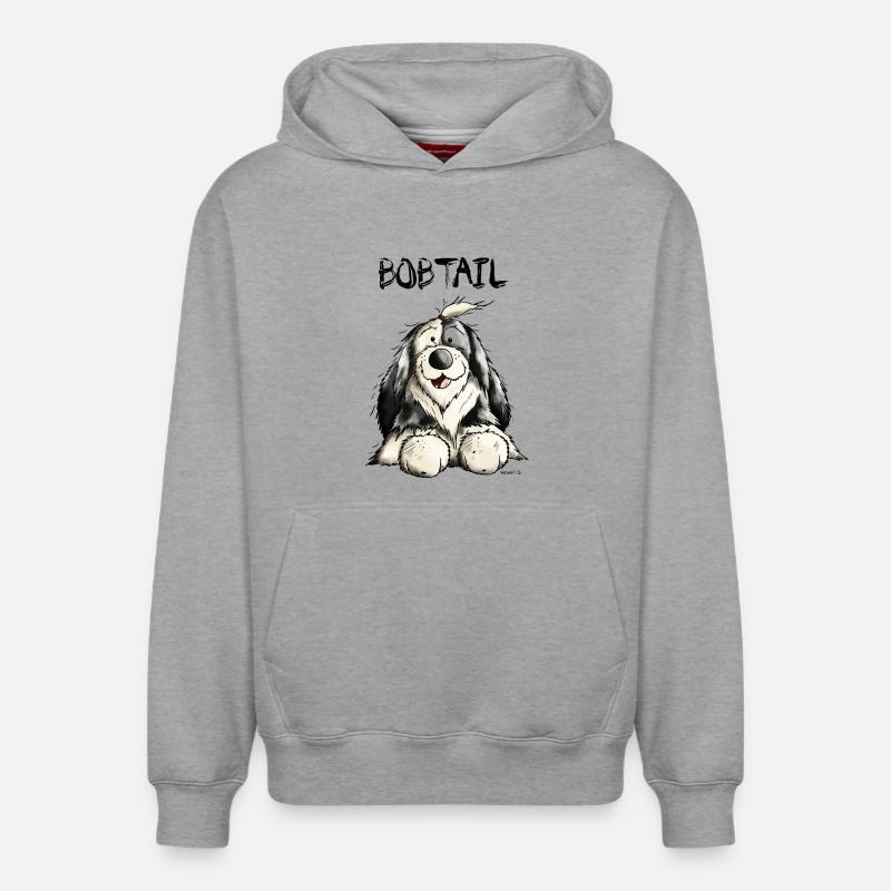 Bobtail Chien - Sweat à capuche unisexe décontracté en coton biologique – de SPREAD - gris chiné