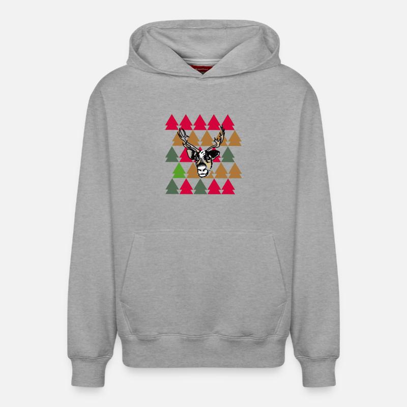 renne - Sweat à capuche unisexe décontracté en coton biologique – de SPREAD - gris chiné