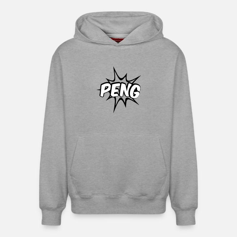 Peng Comic Design - Sweat à capuche unisexe décontracté en coton biologique – de SPREAD - gris chiné
