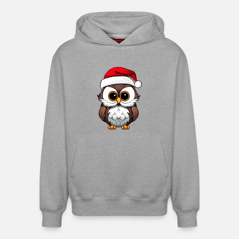 Hiboux Noël - Sweat à capuche unisexe décontracté en coton biologique – de SPREAD - gris chiné
