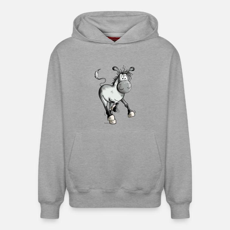 âne allongé - Sweat à capuche unisexe décontracté en coton biologique – de SPREAD - gris chiné