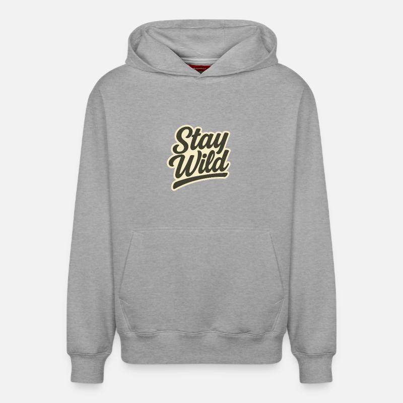 Stay_wild - Sweat à capuche unisexe décontracté en coton biologique – de SPREAD - gris chiné