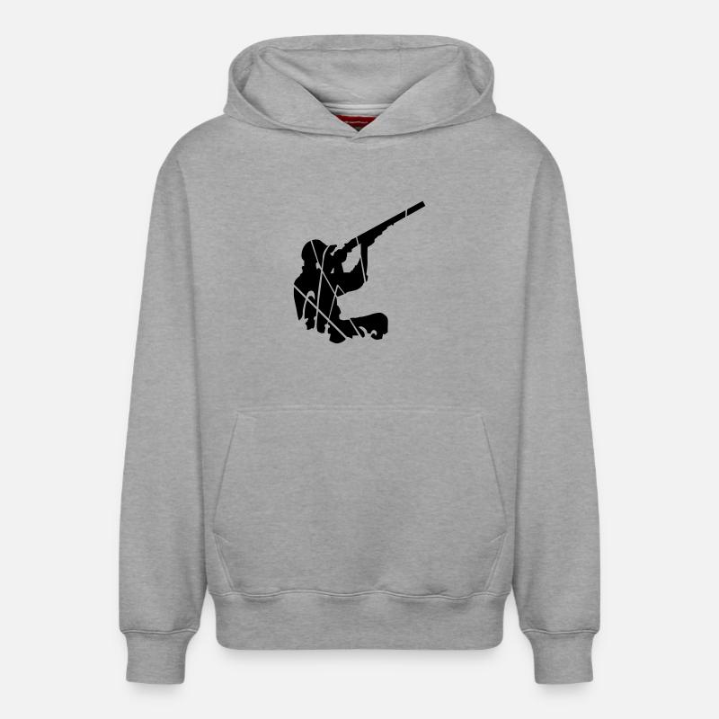 chasseur - Sweat à capuche unisexe décontracté en coton biologique – de SPREAD - gris chiné