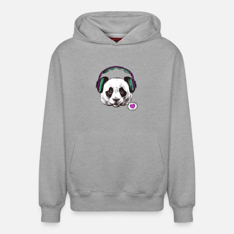 Panda grossesse - Sweat à capuche unisexe décontracté en coton biologique – de SPREAD - gris chiné
