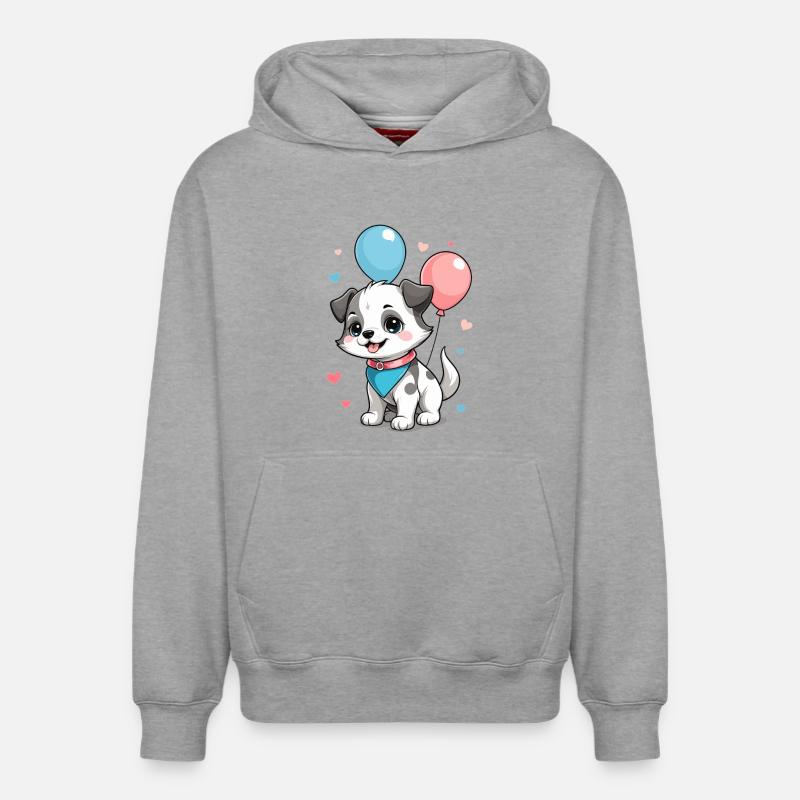 Chien mignon - Sweat à capuche unisexe décontracté en coton biologique – de SPREAD - gris chiné