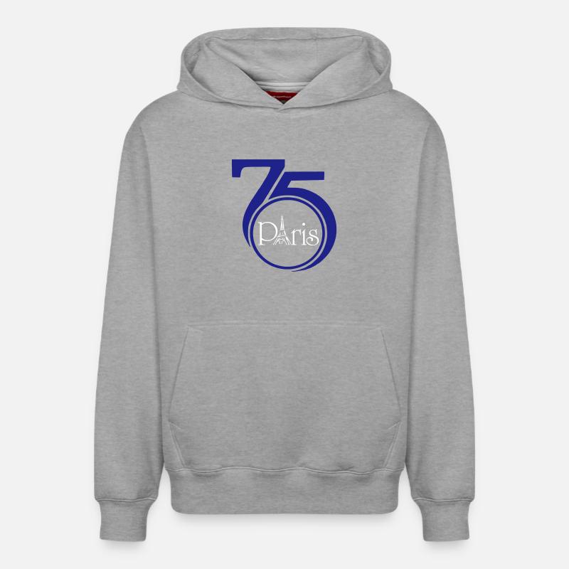 75 Paris - Sweat à capuche unisexe décontracté en coton biologique – de SPREAD - gris chiné