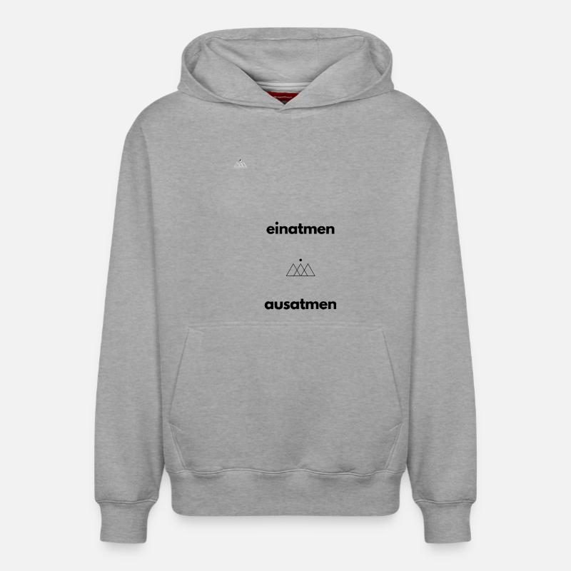 Inspire, expire - Sweat à capuche unisexe décontracté en coton biologique – de SPREAD - gris chiné