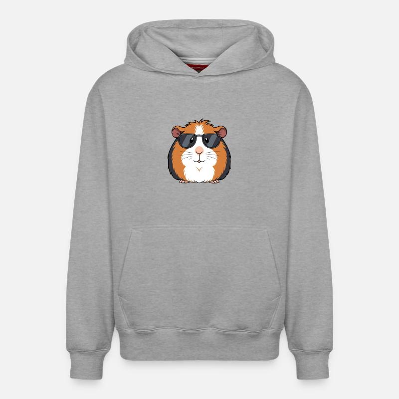 Cochon d'Inde lunettes soleil chic - Sweat à capuche unisexe décontracté en coton biologique – de SPREAD - gris chiné