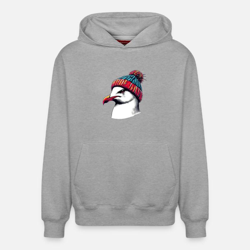 Mouette - Sweat à capuche unisexe décontracté en coton biologique – de SPREAD - gris chiné