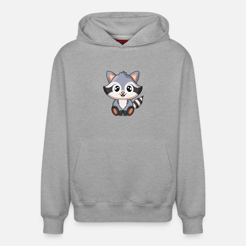 Raton laveur - Sweat à capuche unisexe décontracté en coton biologique – de SPREAD - gris chiné