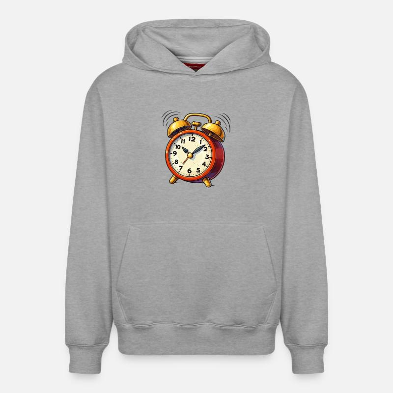 Wecker Comic Uhr - Relaxed Unisex Organic Hoodie – von SPREAD - Grau meliert