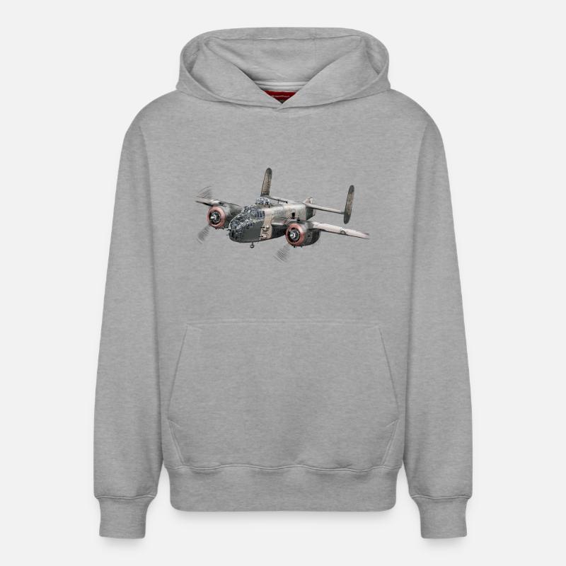 B-25 Bomber - Sweat à capuche unisexe décontracté en coton biologique – de SPREAD - gris chiné