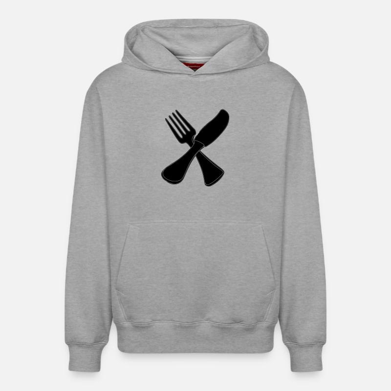 Couteau à couverts et fourchette - Sweat à capuche unisexe décontracté en coton biologique – de SPREAD - gris chiné