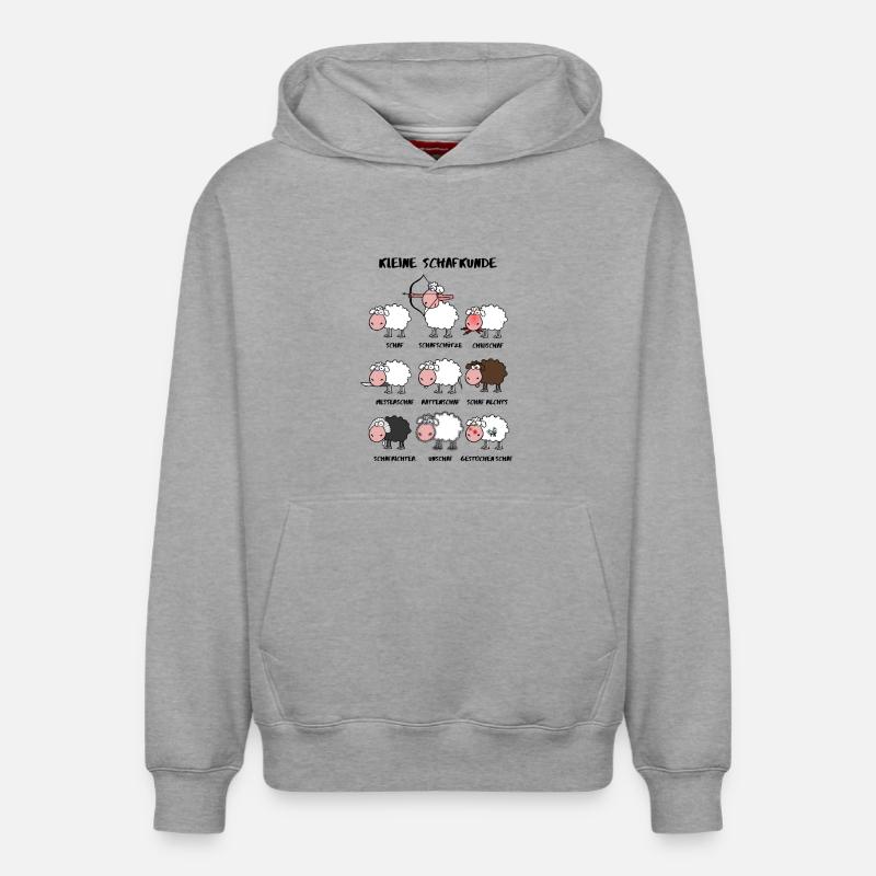 Un peu de connaissances moutons - Sweat à capuche unisexe décontracté en coton biologique – de SPREAD - gris chiné