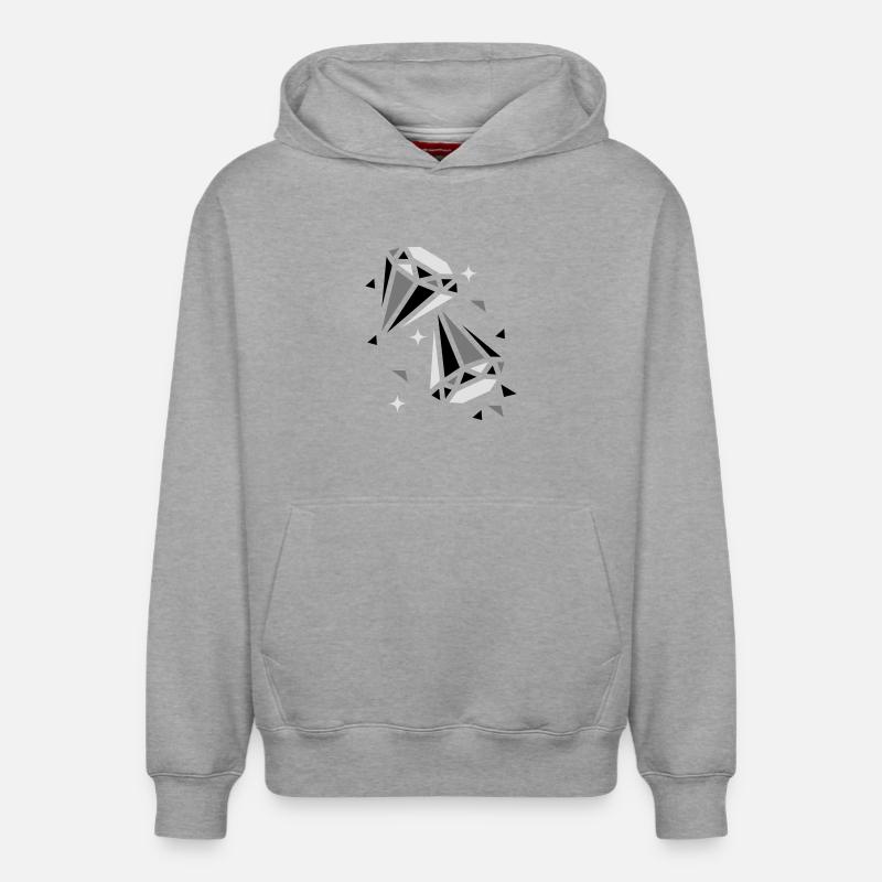 Deux diamants - Sweat à capuche unisexe décontracté en coton biologique – de SPREAD - gris chiné
