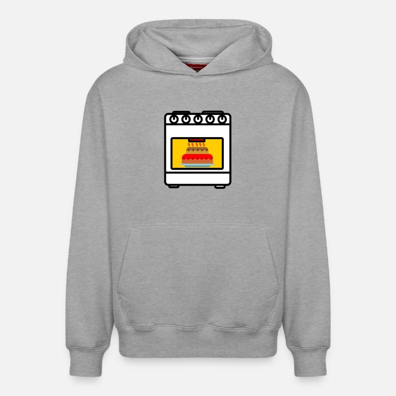 Four avec gâteau - Sweat à capuche unisexe décontracté en coton biologique – de SPREAD - gris chiné