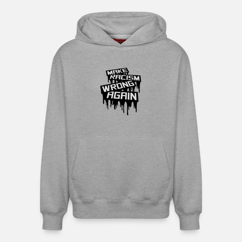 make racism wrong again - Relaxed Unisex Organic Hoodie – von SPREAD - Grau meliert
