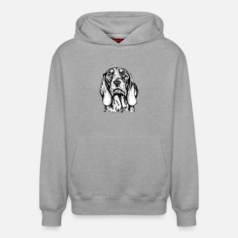 Portrait de chien suisse - Sweat à capuche unisexe décontracté en coton biologique – de SPREAD - gris chiné