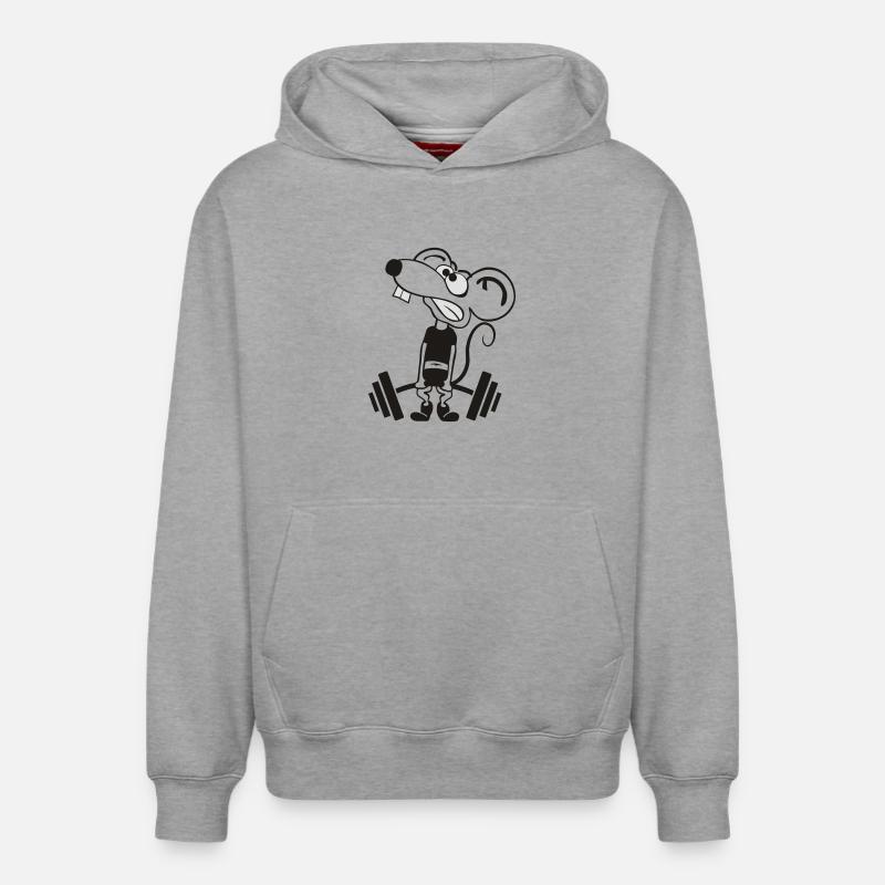Pump Maus kontur 2c - Sweat à capuche unisexe décontracté en coton biologique – de SPREAD - gris chiné
